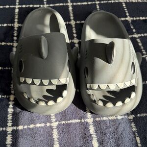 Gray Shark Slippers